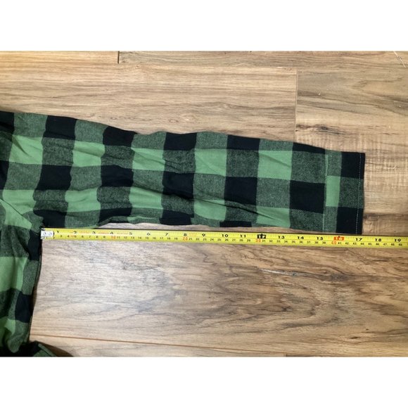 NWB SANGTREE Mens Long Sleeve Flannel Plaid Button Olive Green shirt -Small - Picture 7 of 8